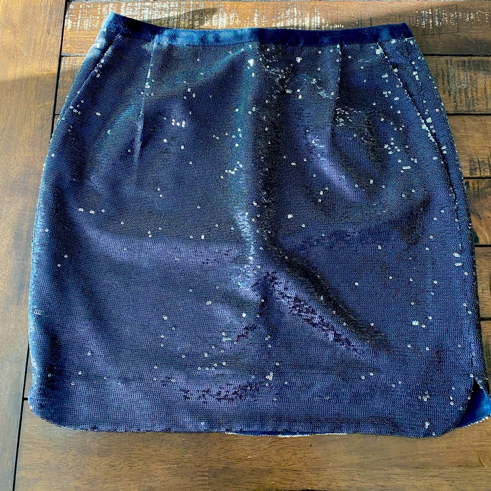 J. Crew Navy Sequin Short Skirt